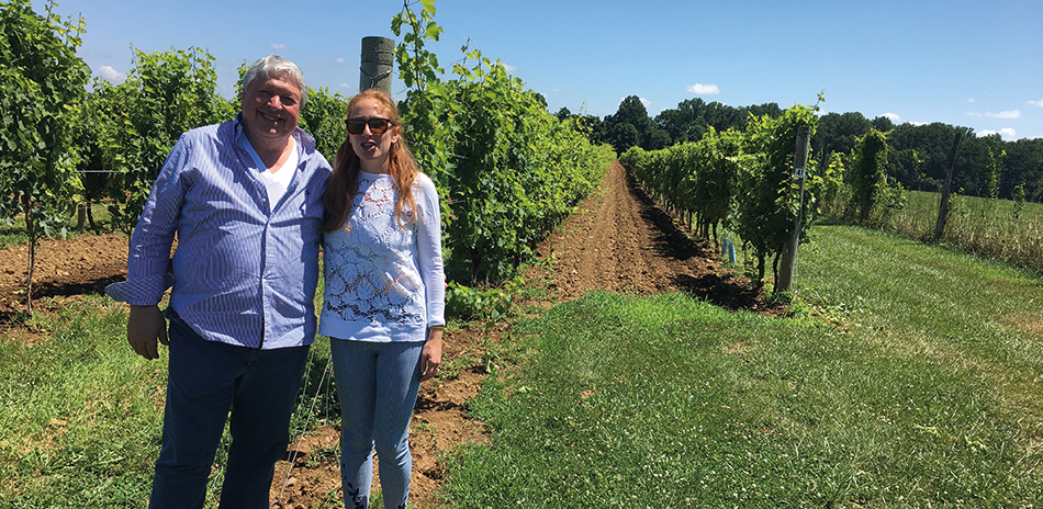 Gino Razzi, his daughter Carley, Penns Woods Winery.