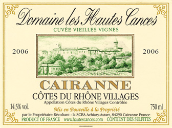 Cairanne - « Cuvée Vieilles Vignes »