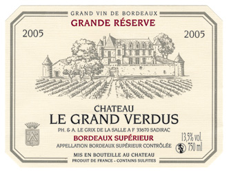 Château le Grand Verdus Grande réserve